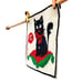 Needlepoint Black Cat Pillow Canvas Completed Square Gobelin L 01.44