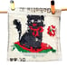 Needlepoint Black Cat Pillow Canvas Completed Square Gobelin L 01.44