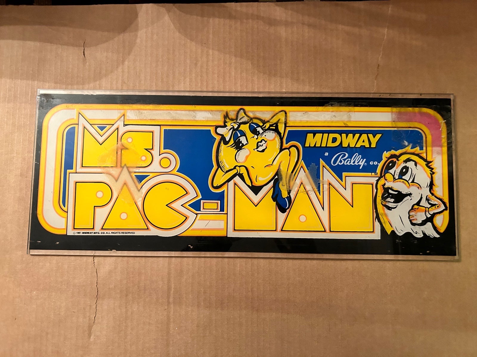 Ms. Pac-Man Arcade game marquee room decor wall art