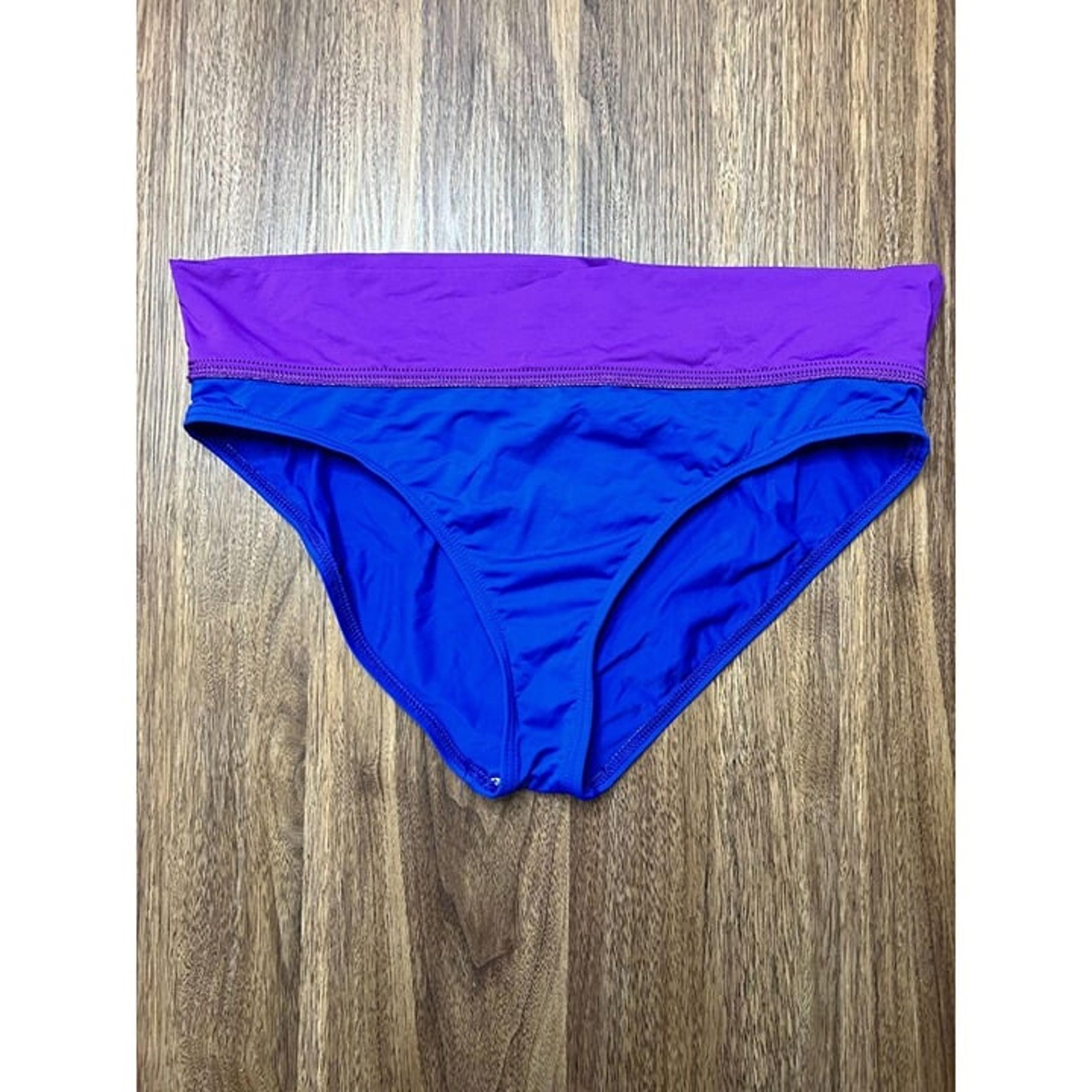 Tommy Bahama Womens Swimwear Bikini Bottom Nylon Blue High Waist Size Large
