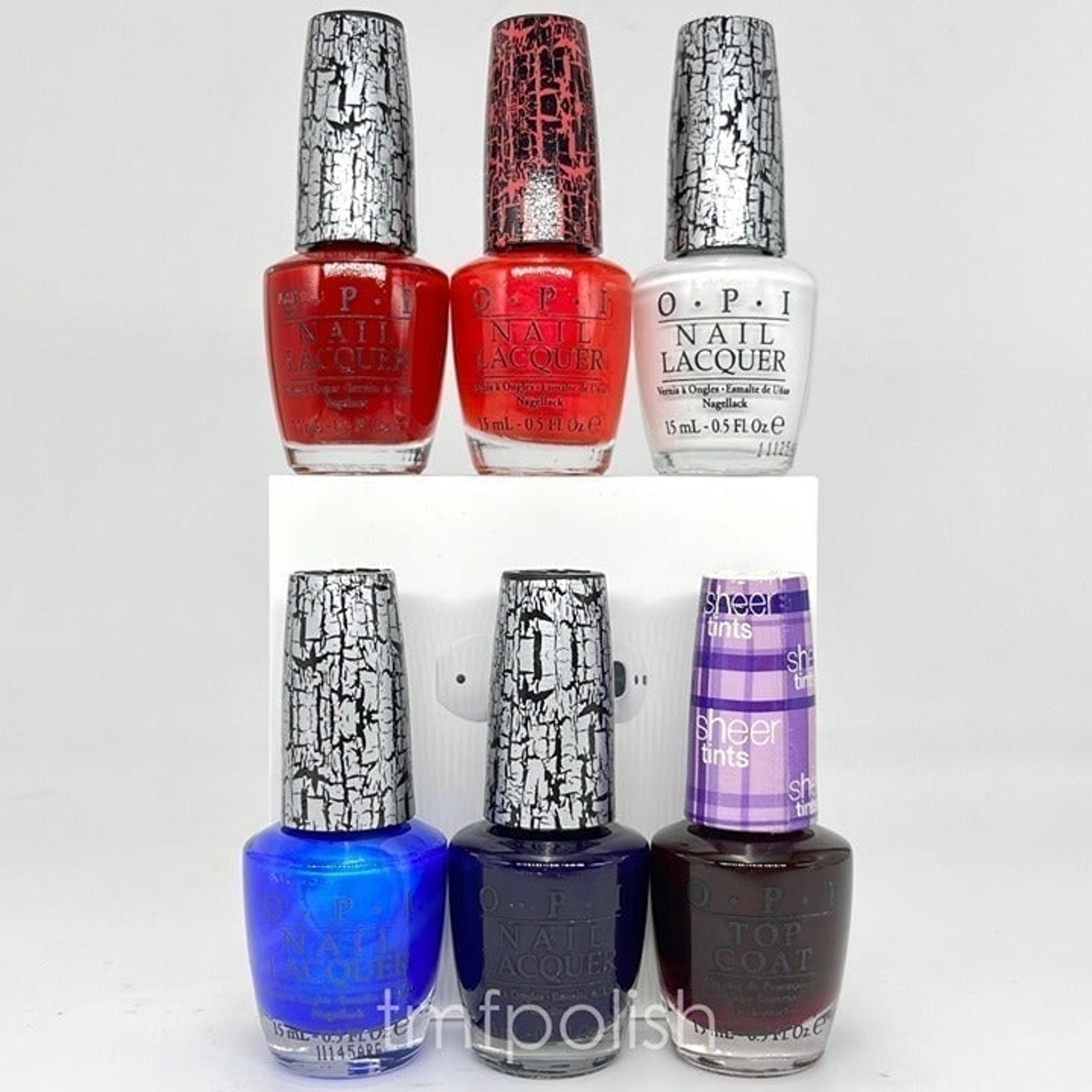 6 New OPI Nail Polish Crackle/Sheer Tint Collection Bundle