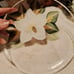 4-Hand Painted (on bottom) Dinner Plates signed