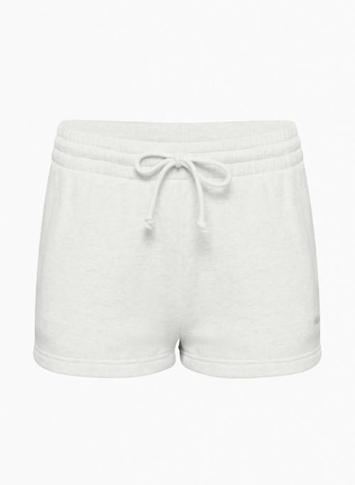 Aritzia Cozy Fleece Boyfriend 2” Sweatshort XS Heather Cloud White EUC