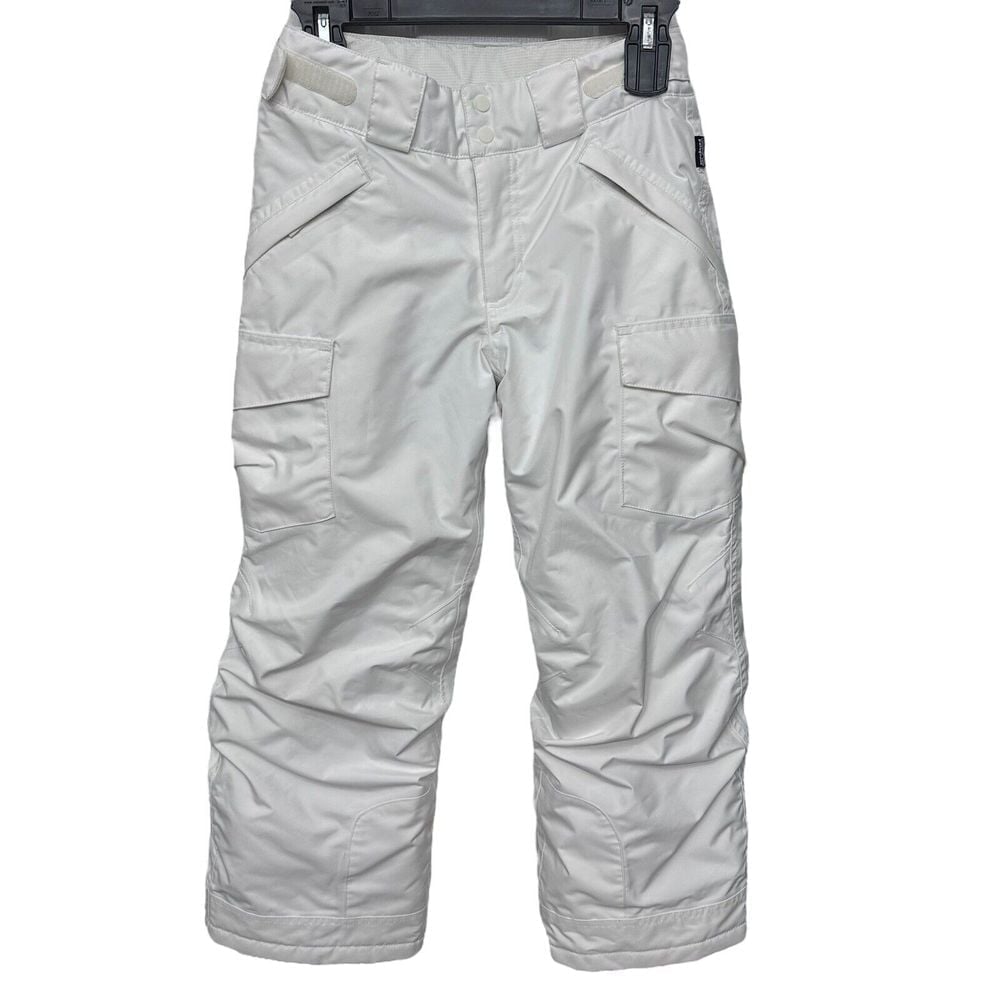 Patagonia Snow Pants Kids Large White Lined H2no Ski Pockets Logo Youth Sz M