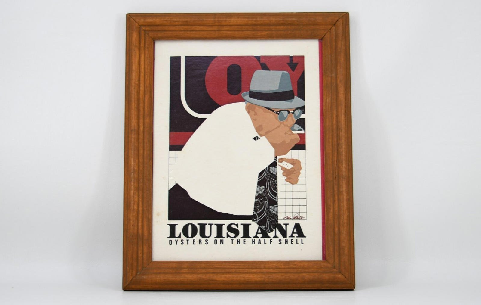 Louisiana Oysters on the Half Shell Framed Mini Print 1984 Bahm Patenotte VTG