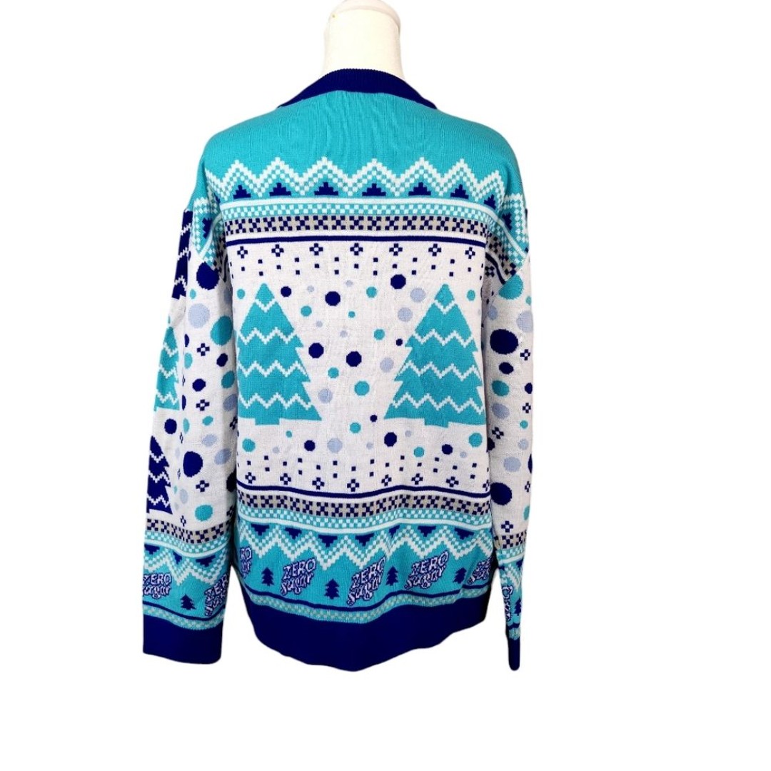 Shasta Ugly Christmas Sweater Rare Contest Winner Blue Turquoise Unisex Medium - detail