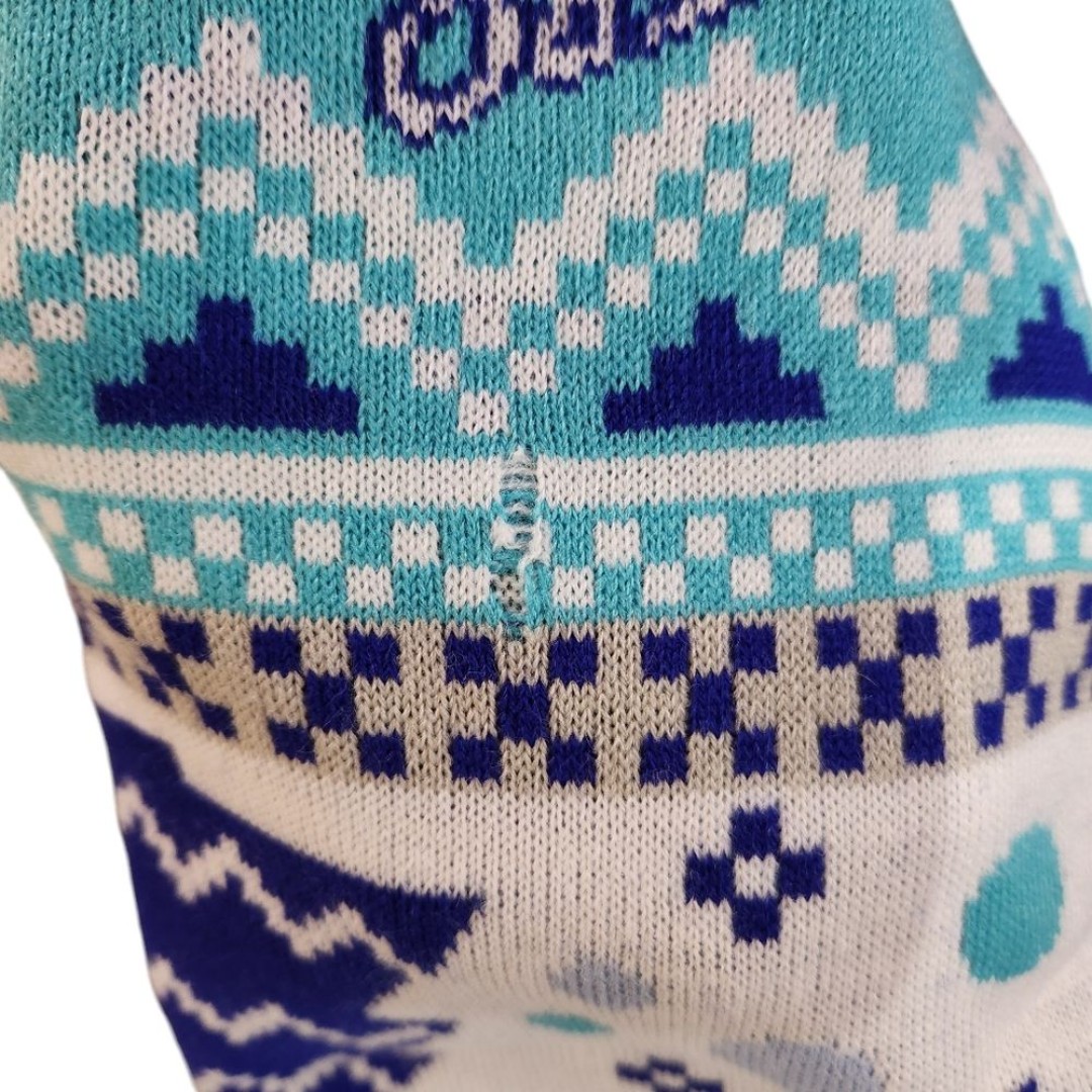 Shasta Ugly Christmas Sweater Rare Contest Winner Blue Turquoise Unisex Medium - detail