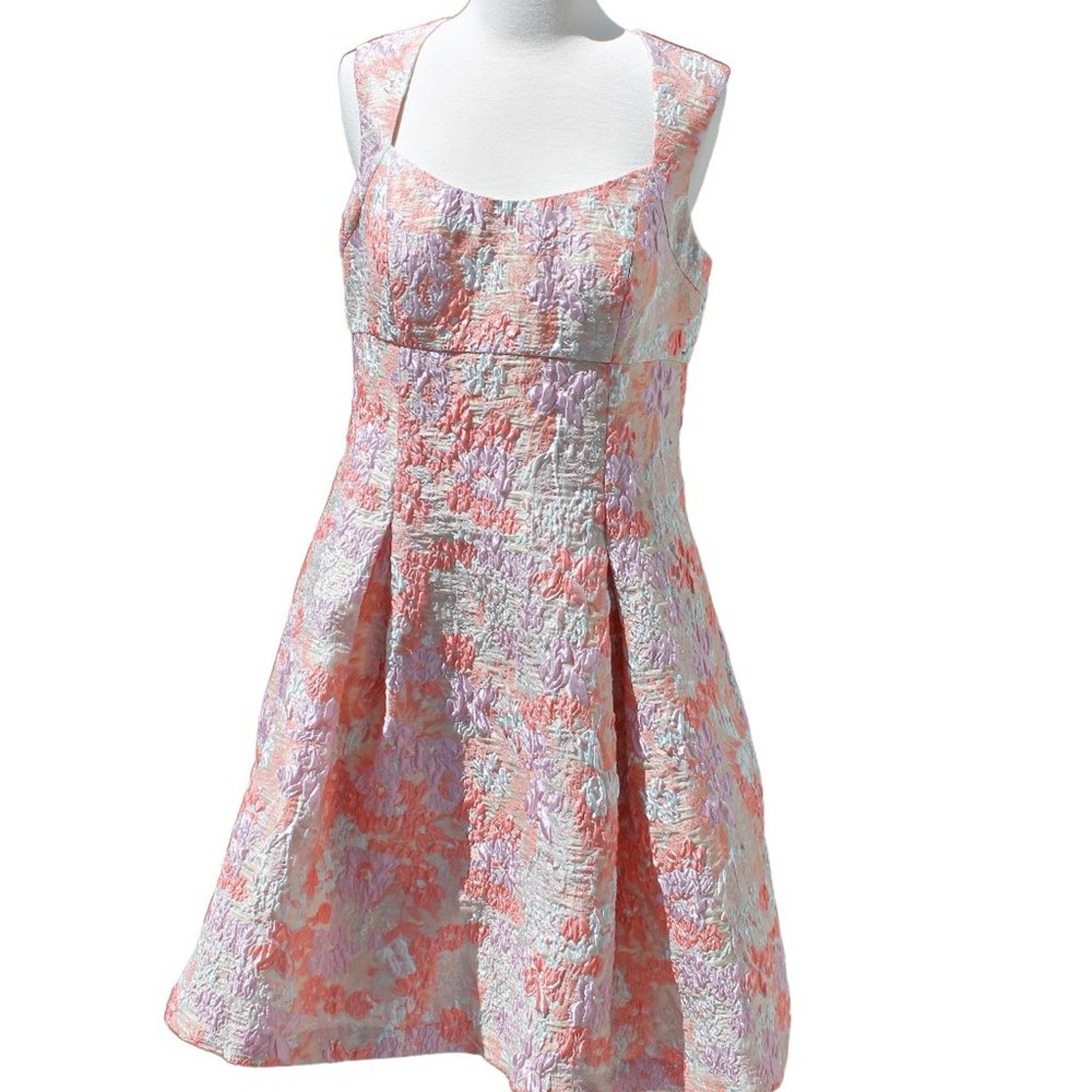 Aidan Mattox Women's Cocktail Dress Pastel Floral Fairycore Tapestry Size 10