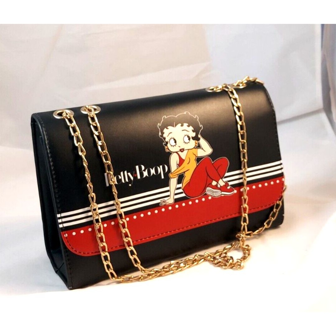 New Betty Boop Black-Red-White handbag/ purse Chain strap NWOT