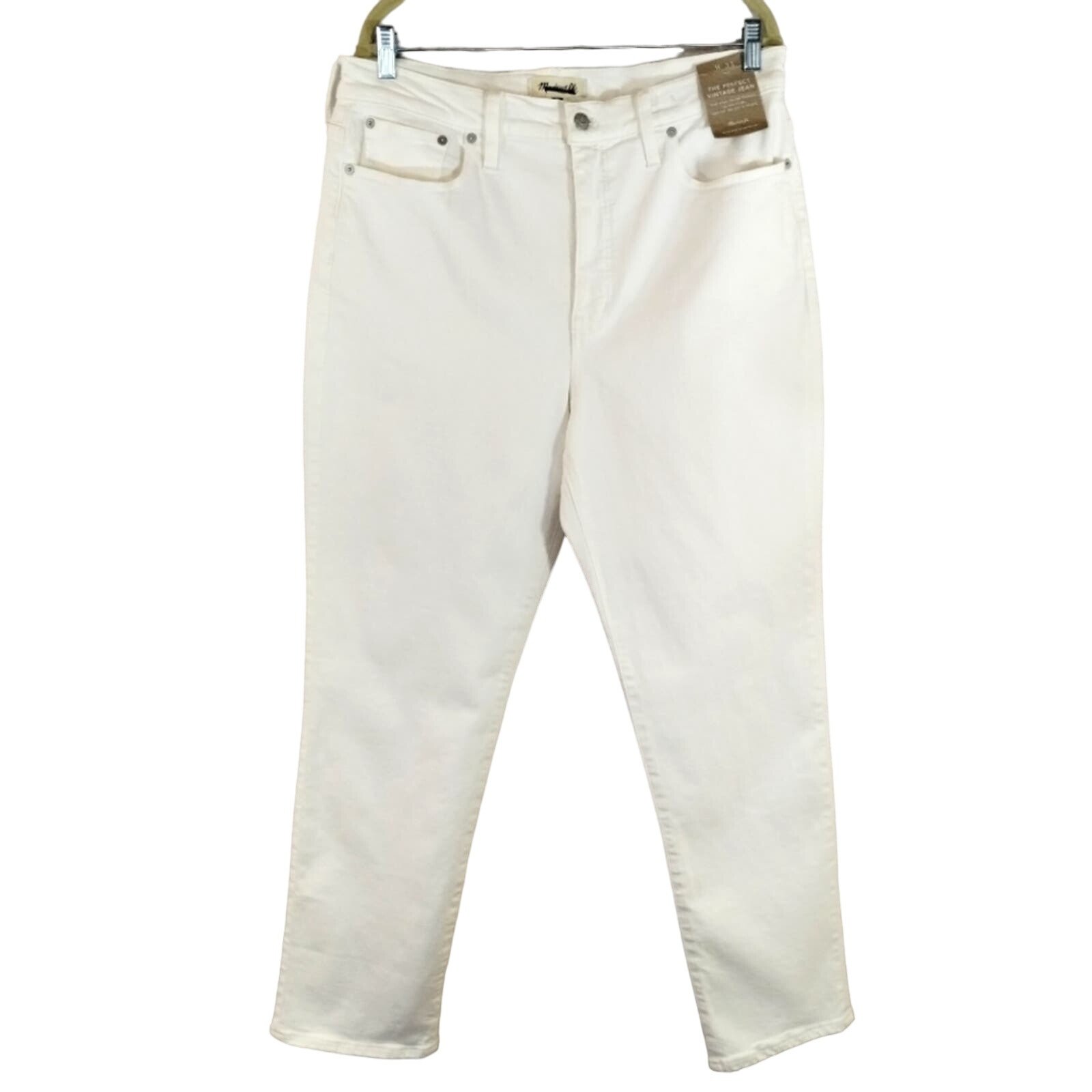 ME Madewell Women's Plus Off White Tile High Rise Perfect Vintage Jeans NWT 31