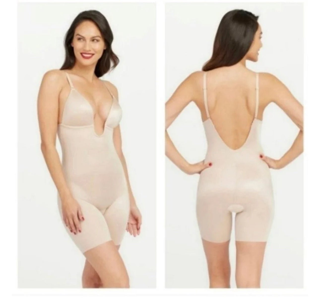 SPANX Suit Your Fancy Plunge Low-Back Mid-Thigh Bodysuit NWT