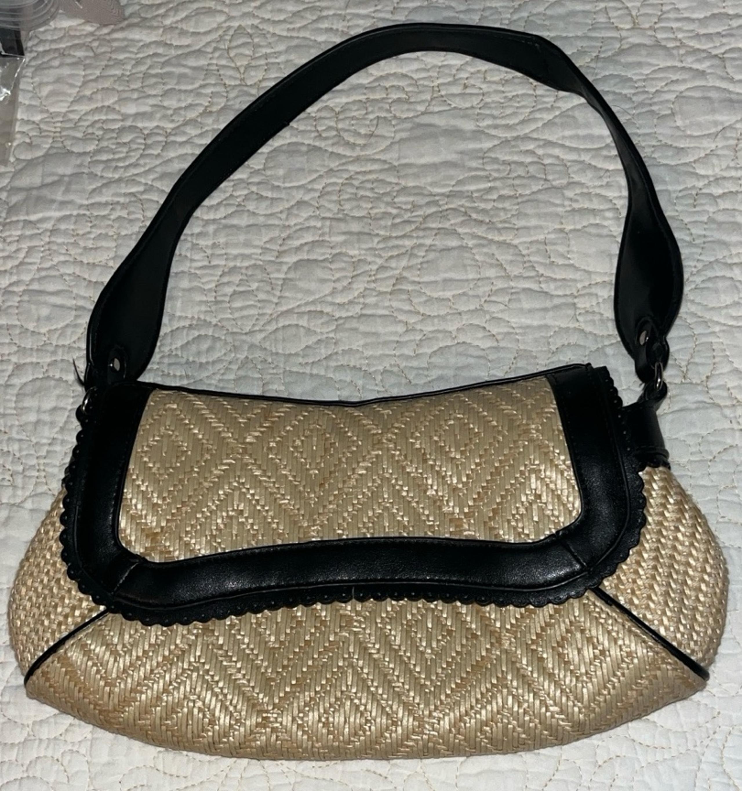 Coldwater Creek Women's Straw Shoulder Bag Woven Rattan Brown