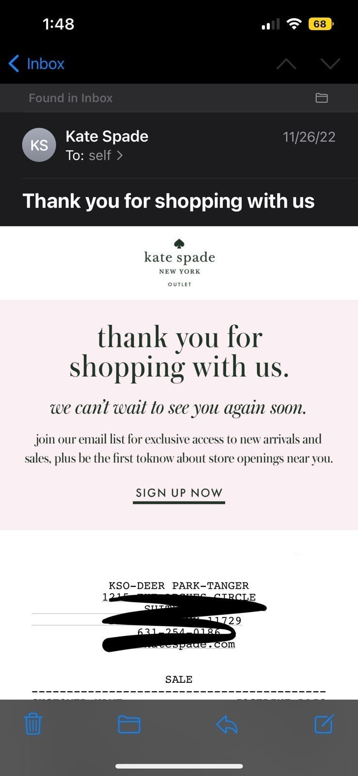 Kate selling Spade tote bag