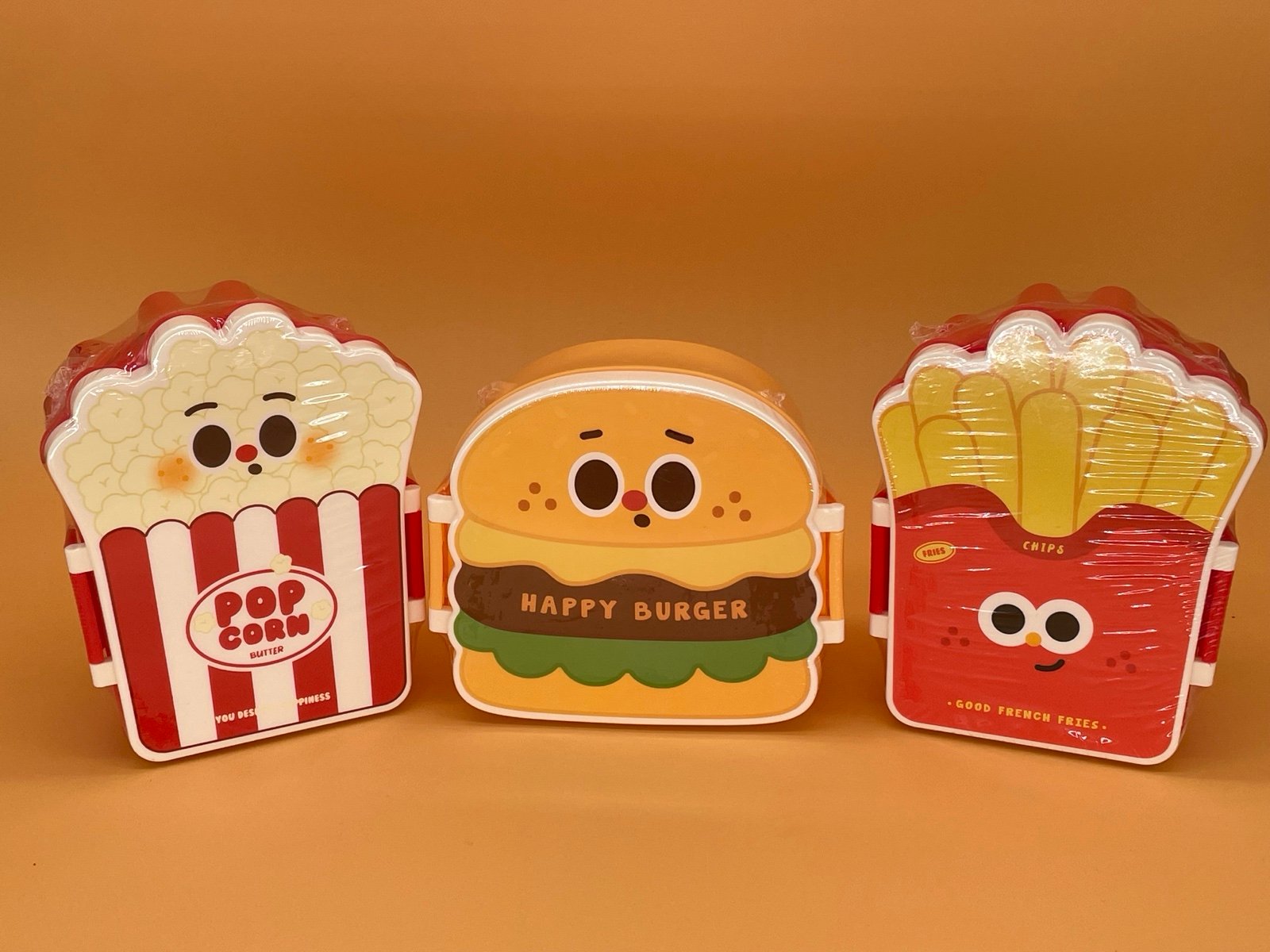 Lots Of 3 - Cute Lunch Boxes With Spoon And Fork For Kids Boys Girls NEW