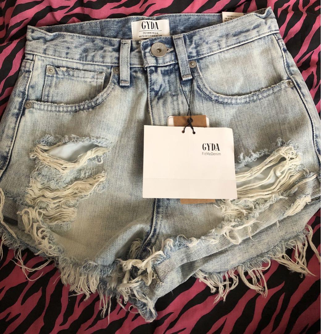GYDA Damaged Denim Shorts