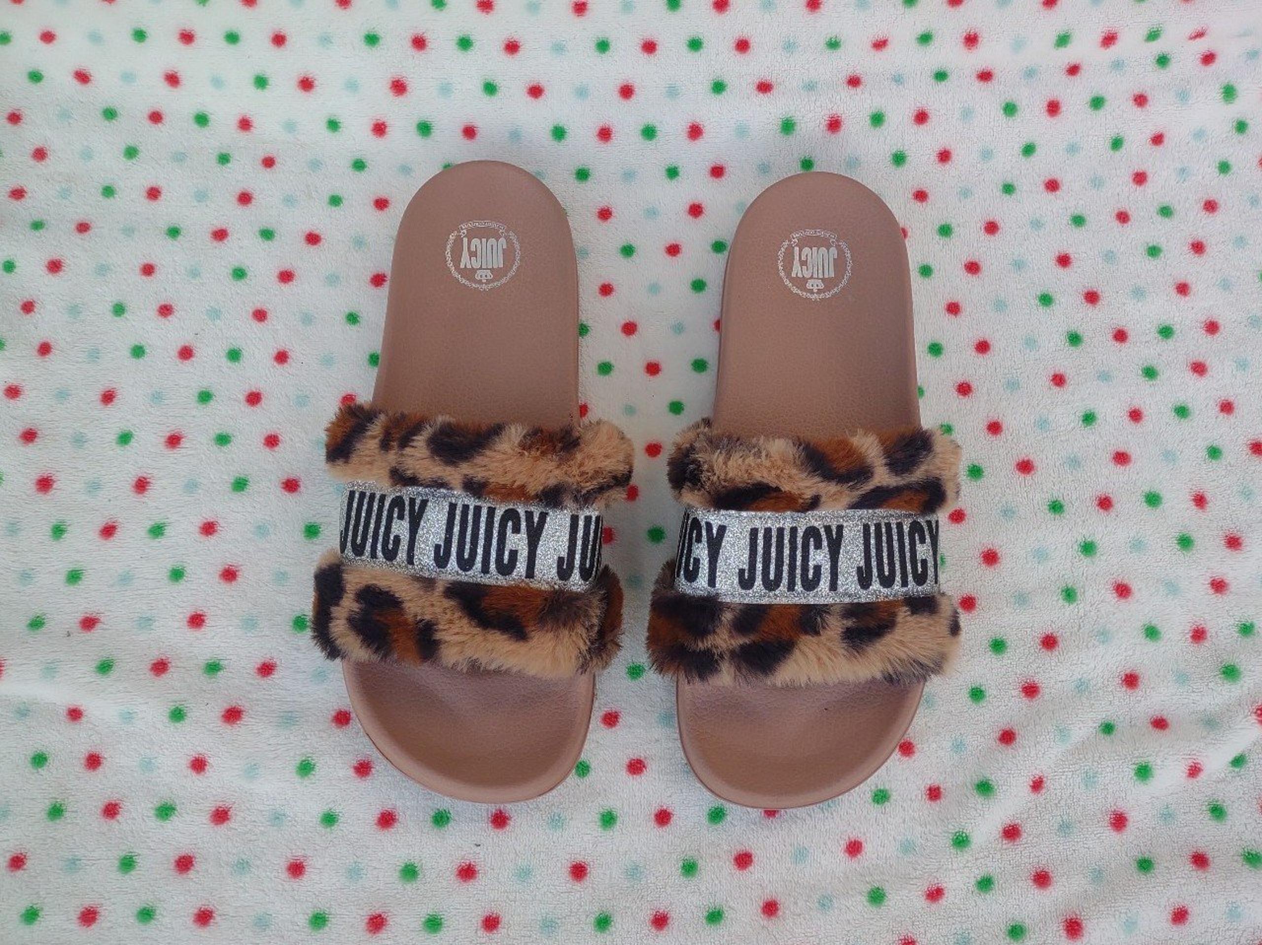 Juicy By Juicy Couture Womens Wake Slide Sandals Natural Leopard Size 10
