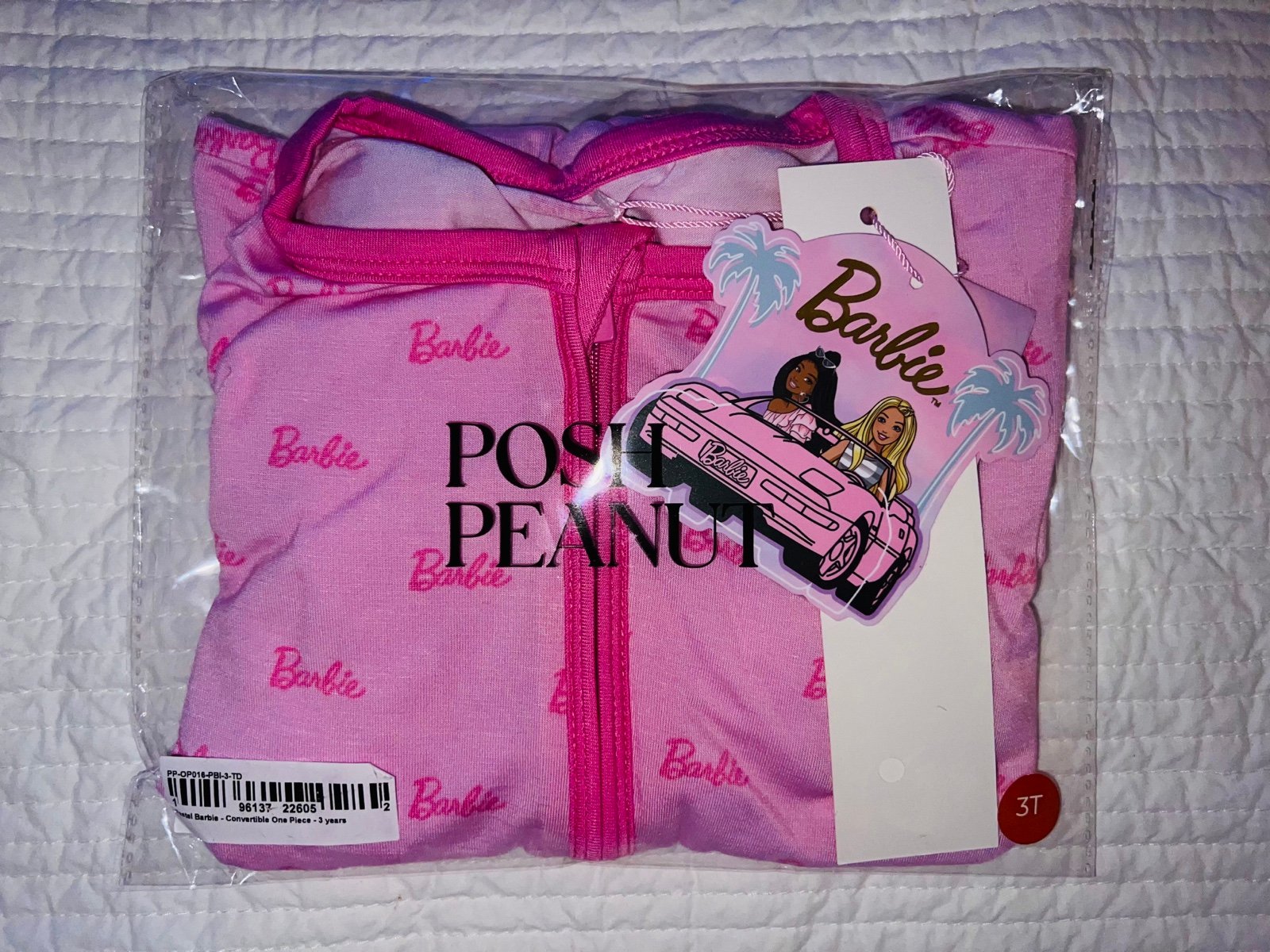 Posh Peanut Pastel Barbie Convertible One Piece Sleeper // 3T