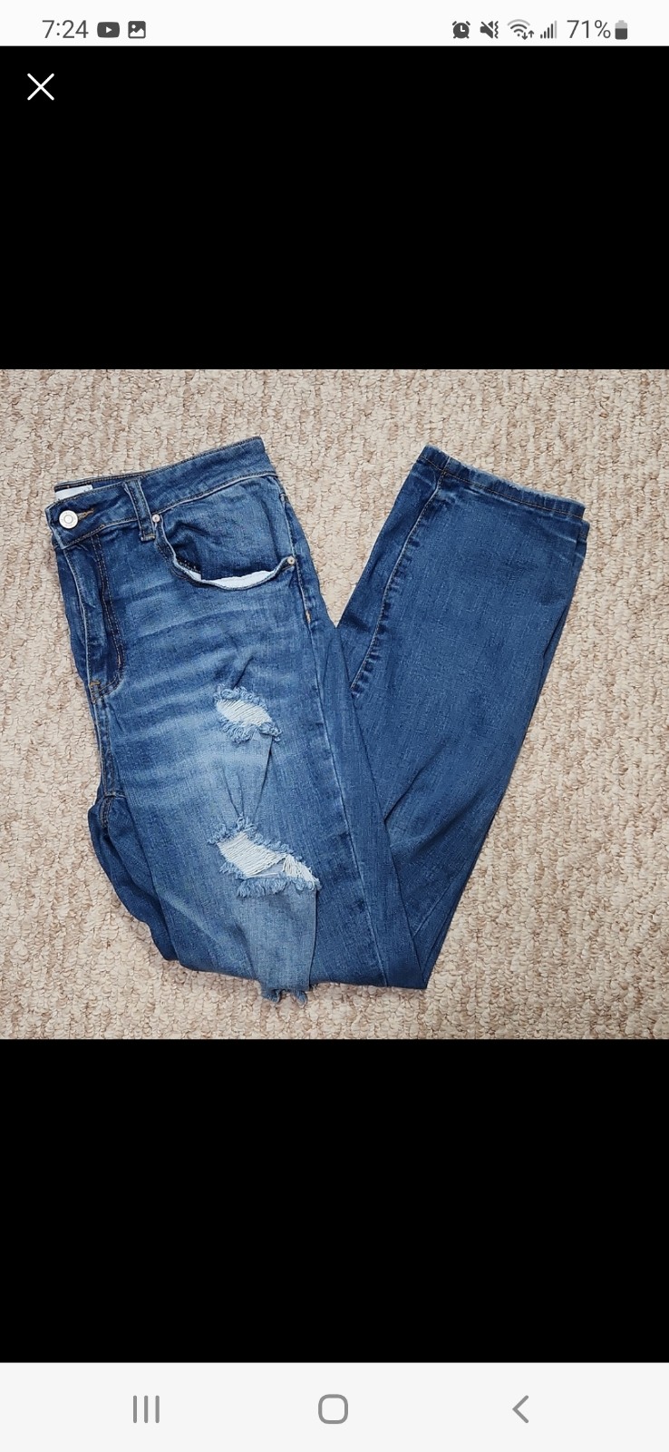 Tricot Distressed Blue Wash Denim 11/30