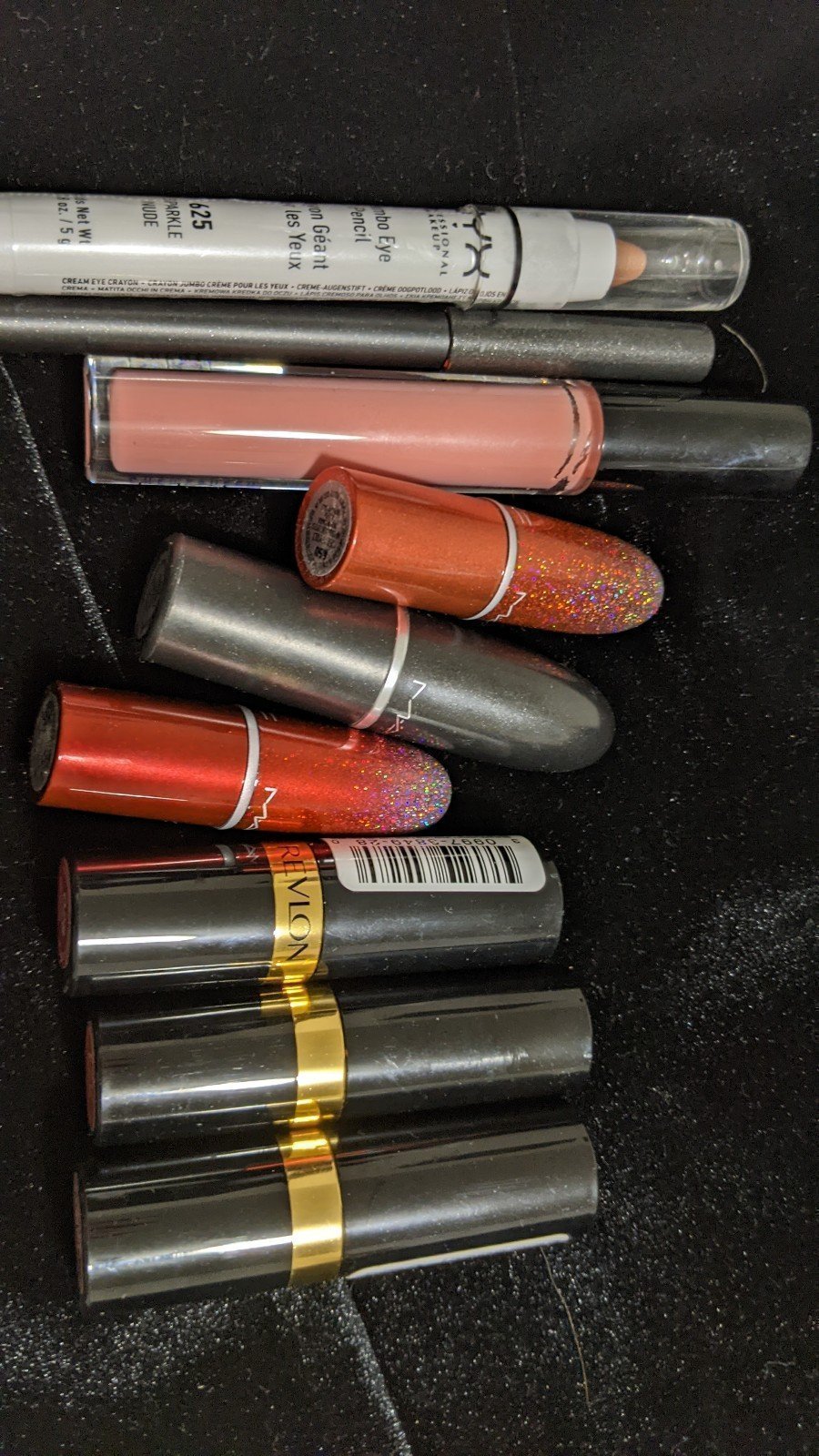 MAC and Revlon lipsticks , eye liner bundle 9 pcs