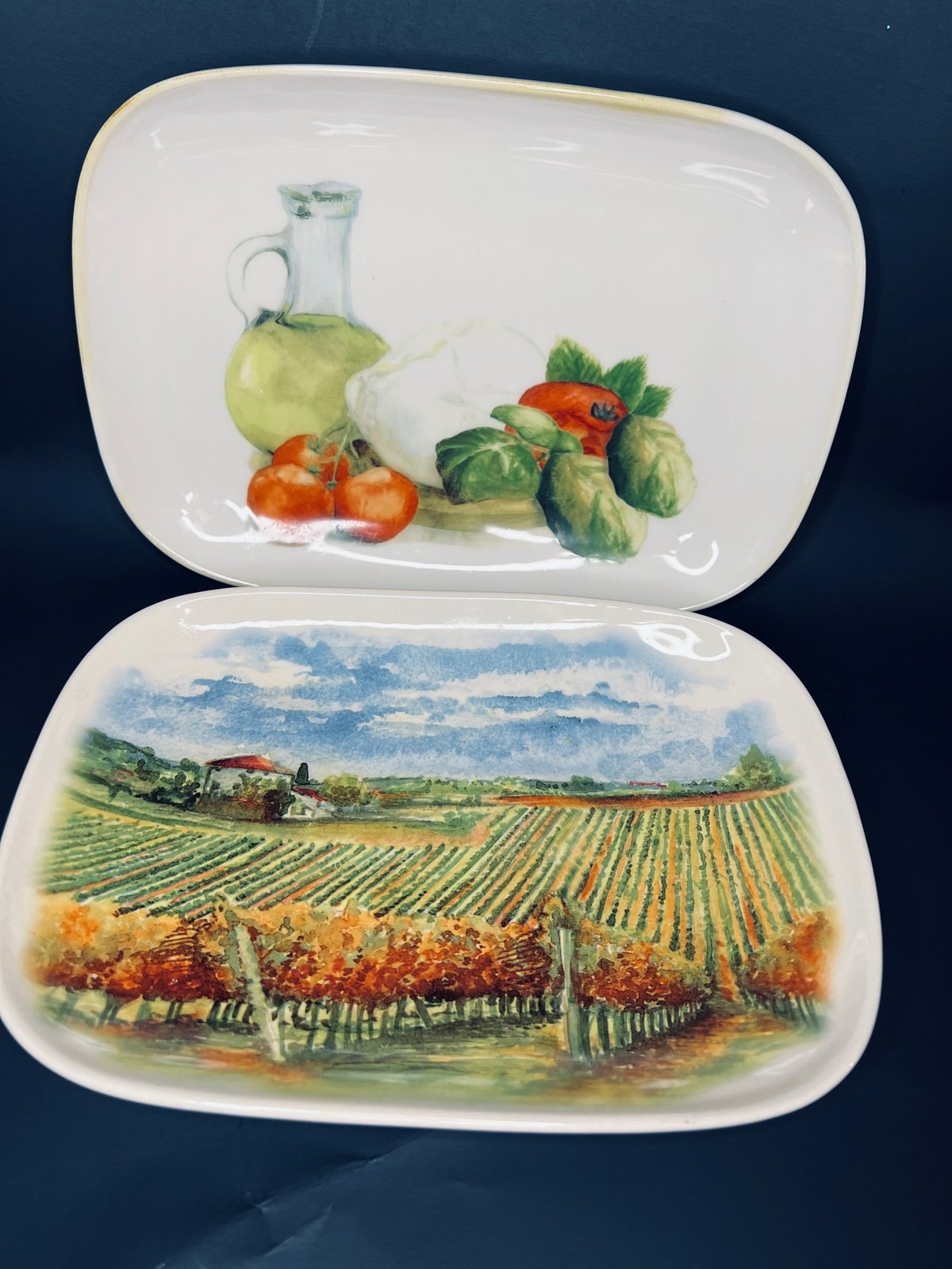 Set Of 2 Vintage Ceramisia Italy Art Pottery Ceramic Serving Plates