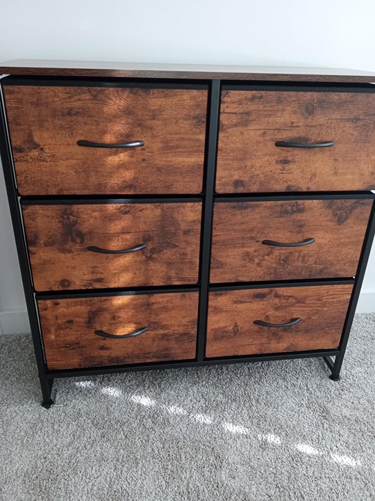 Fabric Dresser for Bedroom, 6 Drawer Double Dresser, Storage Tower
