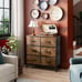 Fabric Dresser for Bedroom, 6 Drawer Double Dresser, Storage Tower