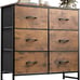 Fabric Dresser for Bedroom, 6 Drawer Double Dresser, Storage Tower