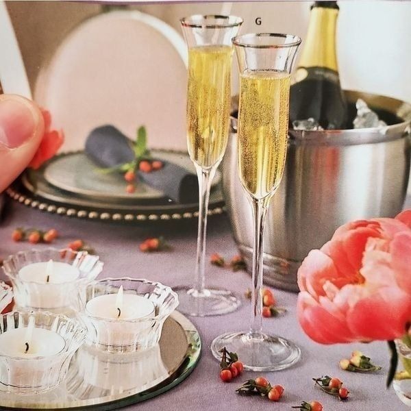 NIB Partylite Customizable Champagne Flutes