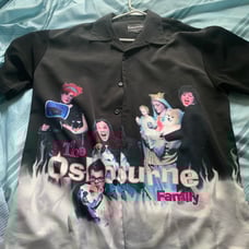 Vintage 2002 The Osbourne Family Promo Button Down Tee Adult Large Black Mens