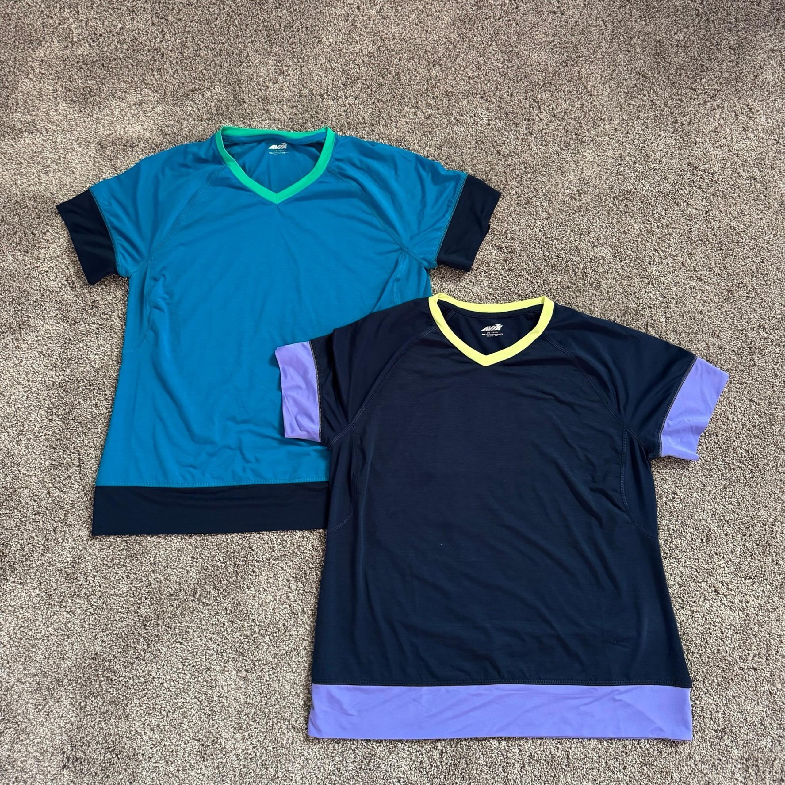 Set Of 2 Avia Workout Tops Shirts Women’s Size Large 12/14 Bundle Lot