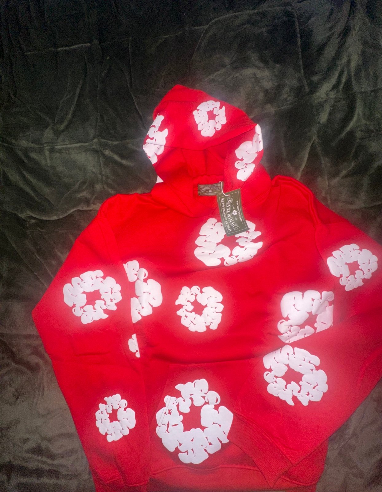 Red denim tears hoodie