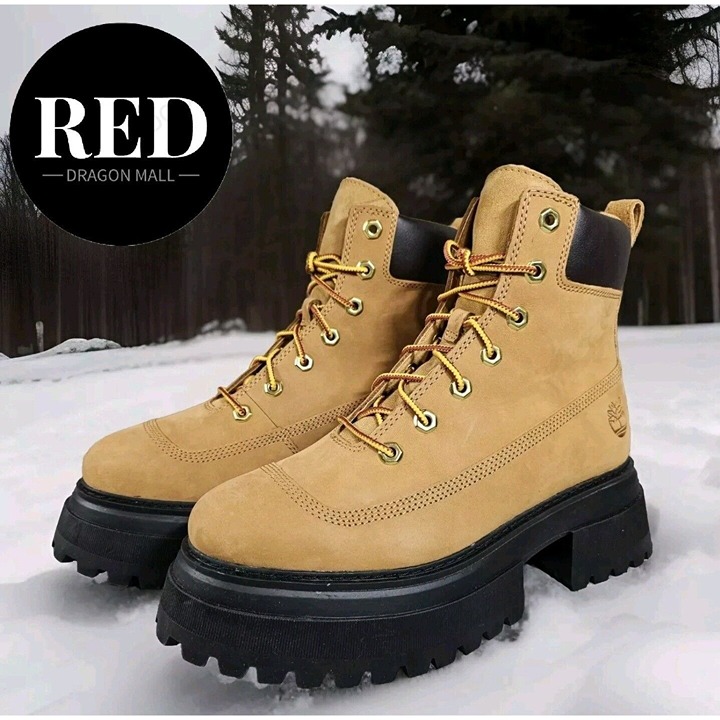 Timberland Sky 6 Lace Boots Black Wheat - A2KMU231 - Women's Size 8.5