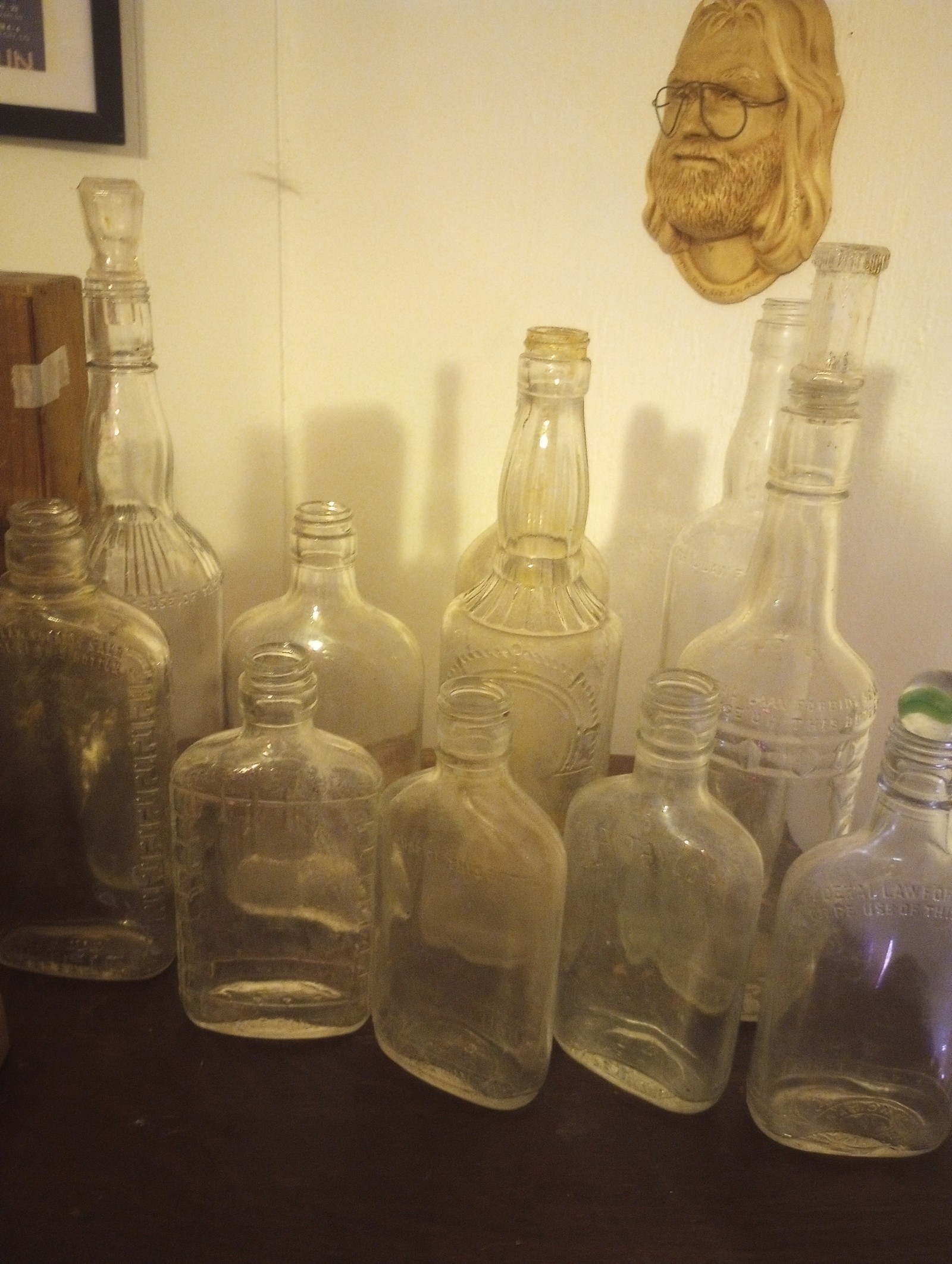 Vintage prohibition era whiskey bottles
