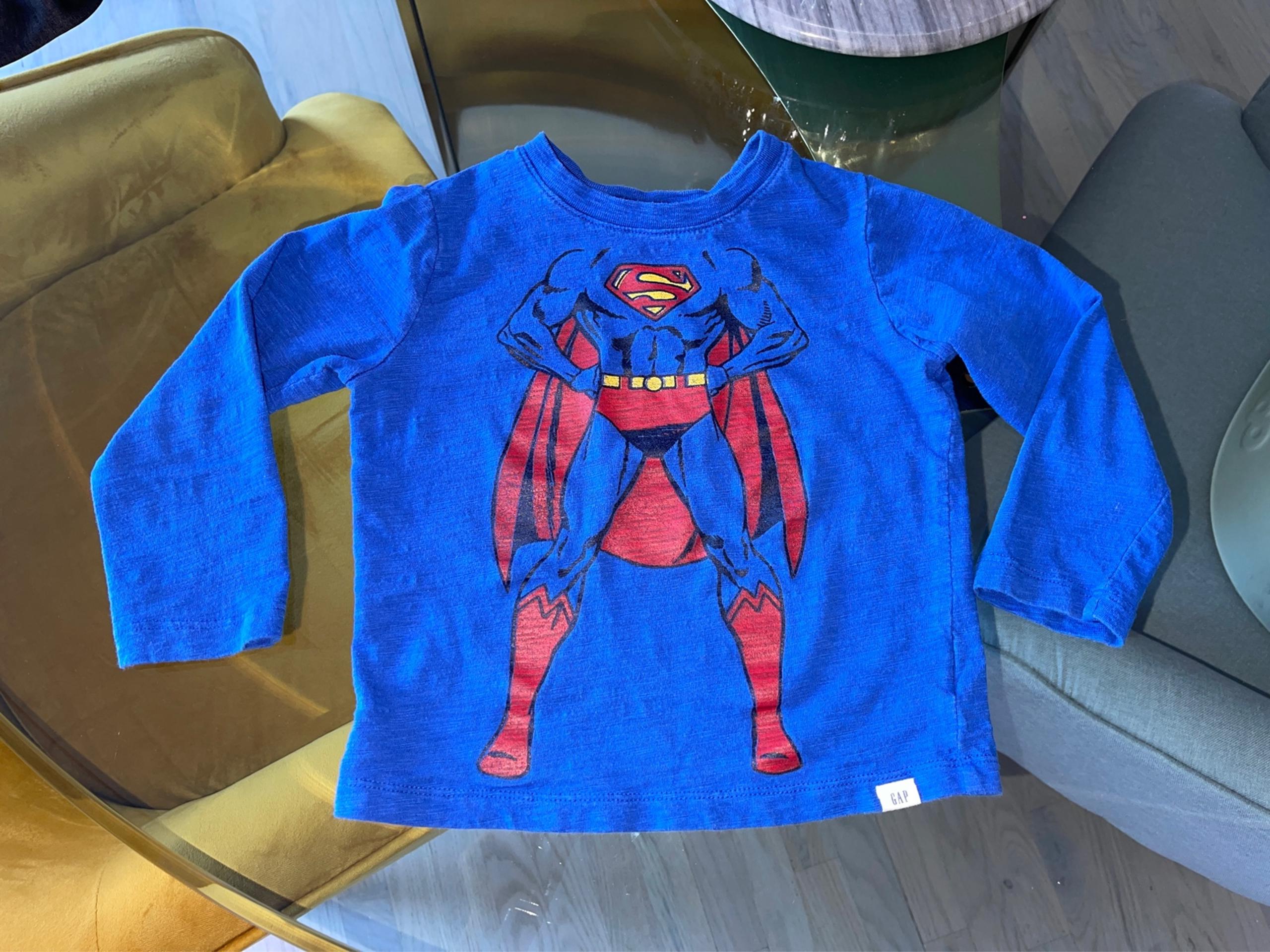 Baby Gap Superman Long Sleeve T Shirt DC Toddler 3