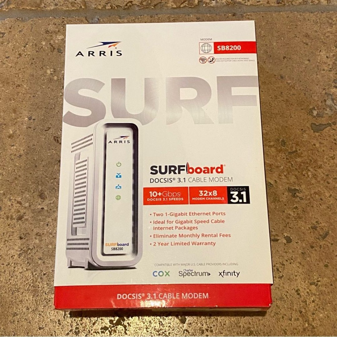 New Sealed ARRIS Surfboard DOCSIS 3.1 Cable Modem 10+Gbps SB8200