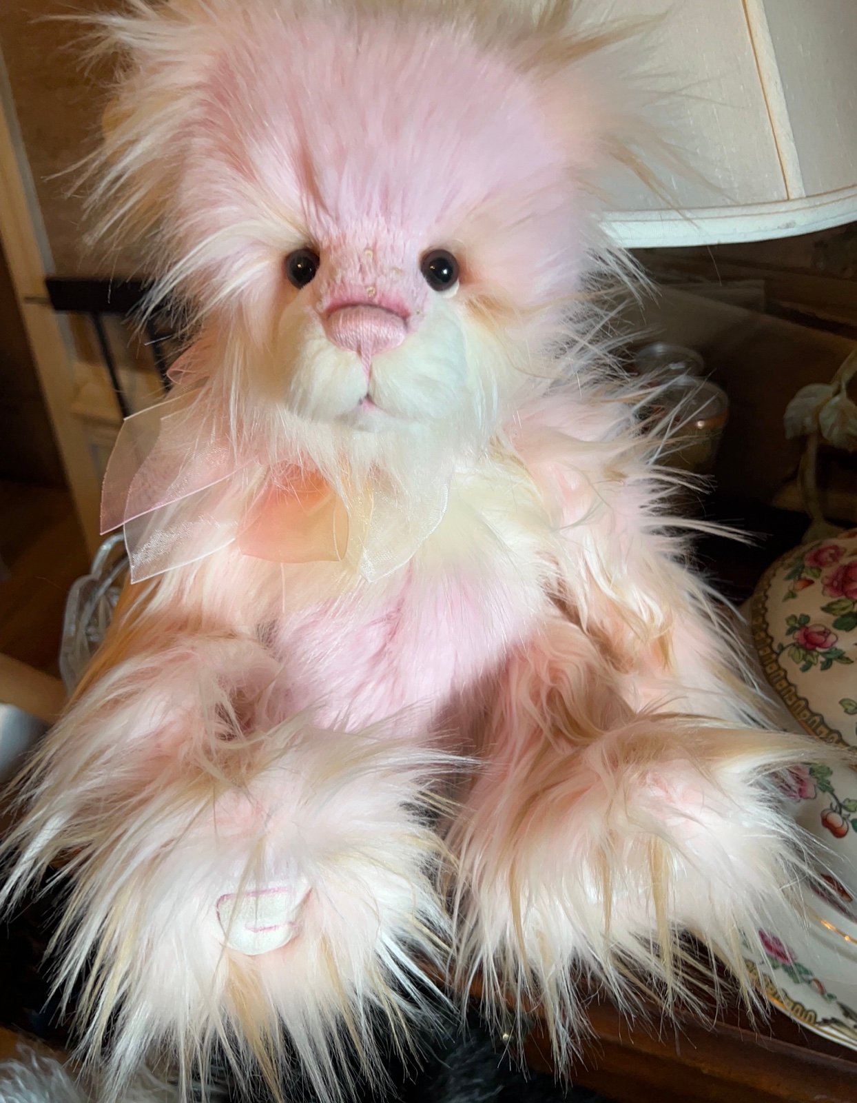 FAIRY BREAD Charlie Bears fully jointed pink, white caramel long plush 14.5”