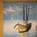 Oil Painting Hand painted Boat in Harbor