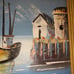 Oil Painting Hand painted Boat in Harbor