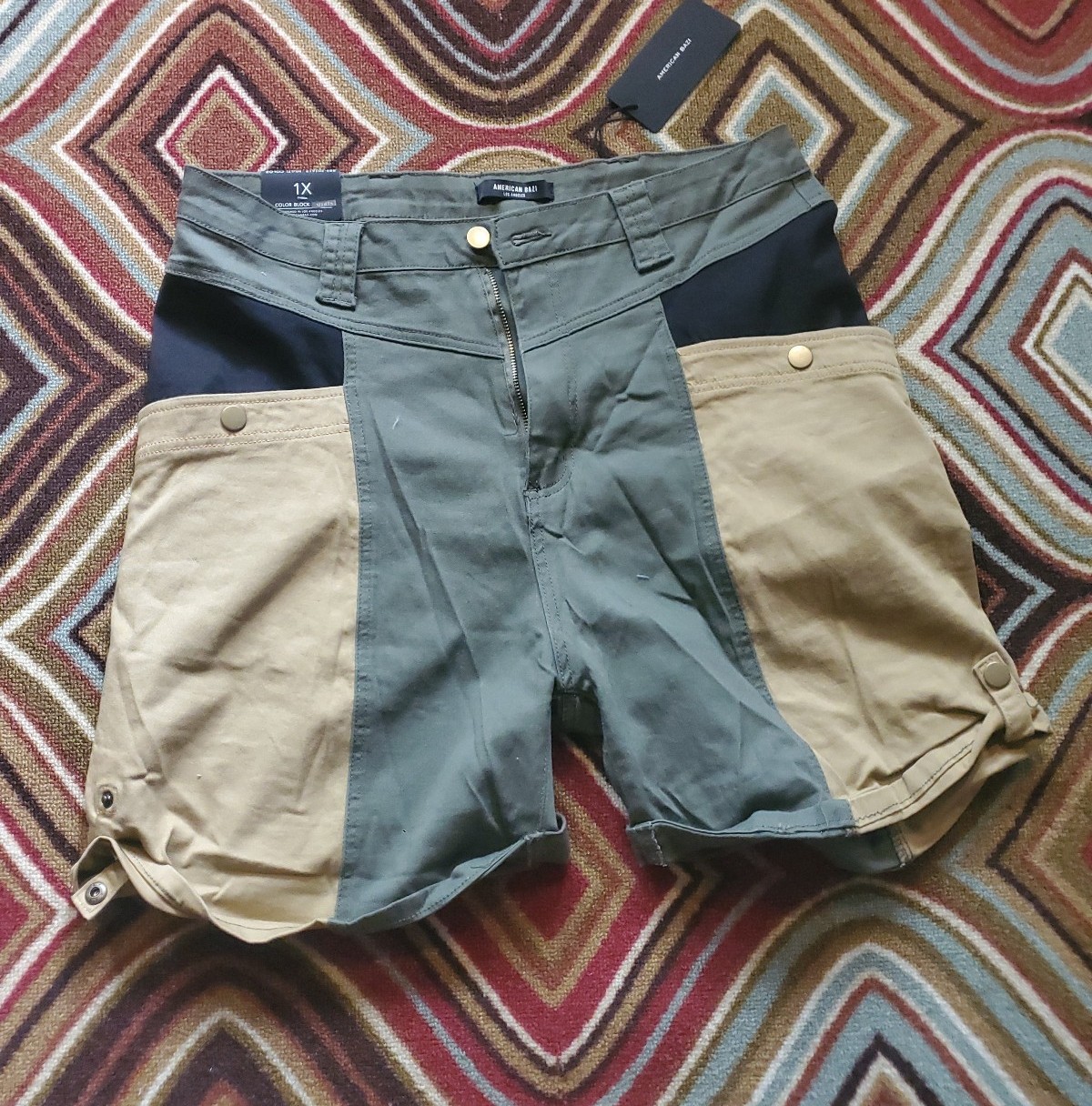 Plus Size 1x Colorblock Super Stretch Bermuda Shorts