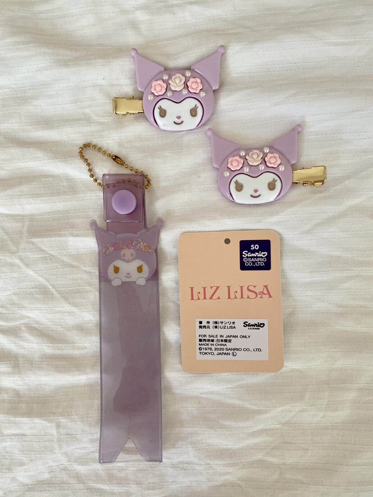 Liz Lisa Lizlisa My Melody Kuromi Silver Tape Case Bangs Hair Clip Kawaii Japan