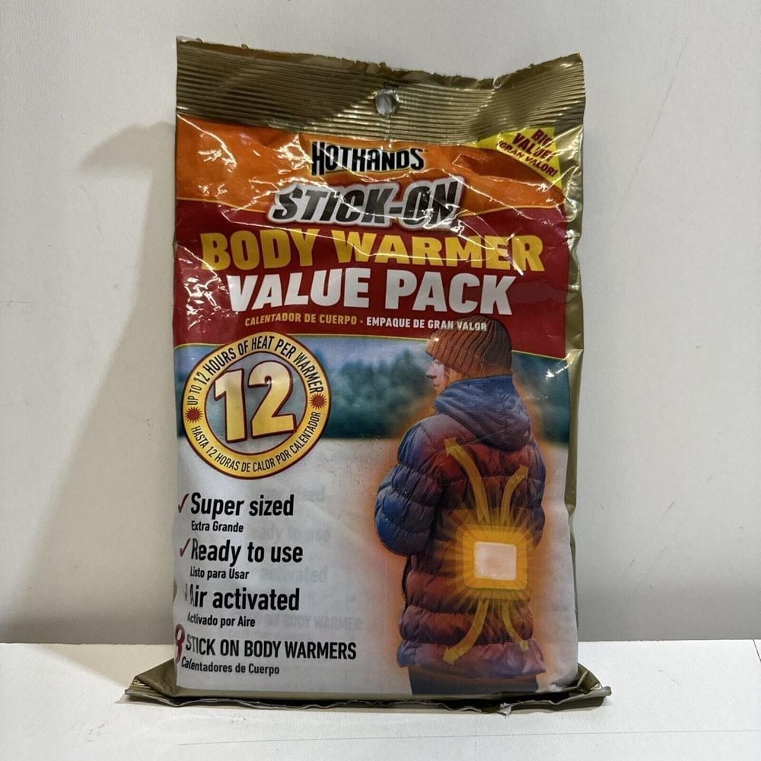 HotHands Stick On Body Warmer Value Pack W/12hr Of Heat, Super Sized-8/pack