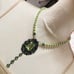 Handcrafted repurpose filigree large stone framed crystal pendant bead necklace