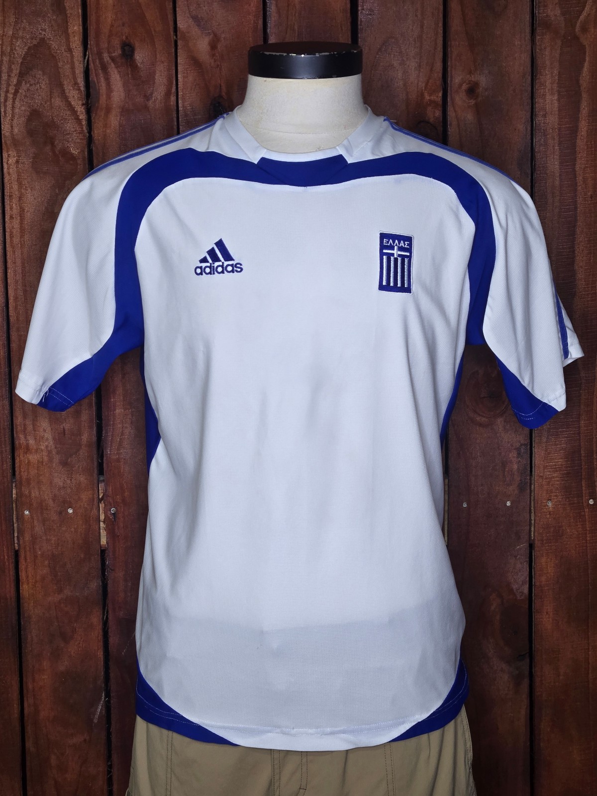 Vintage 2004 Adidas Greece Away Soccer Jersey Large