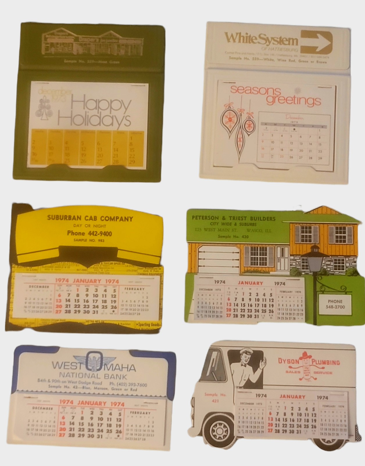 Vintage new 1974 calendars never been used before