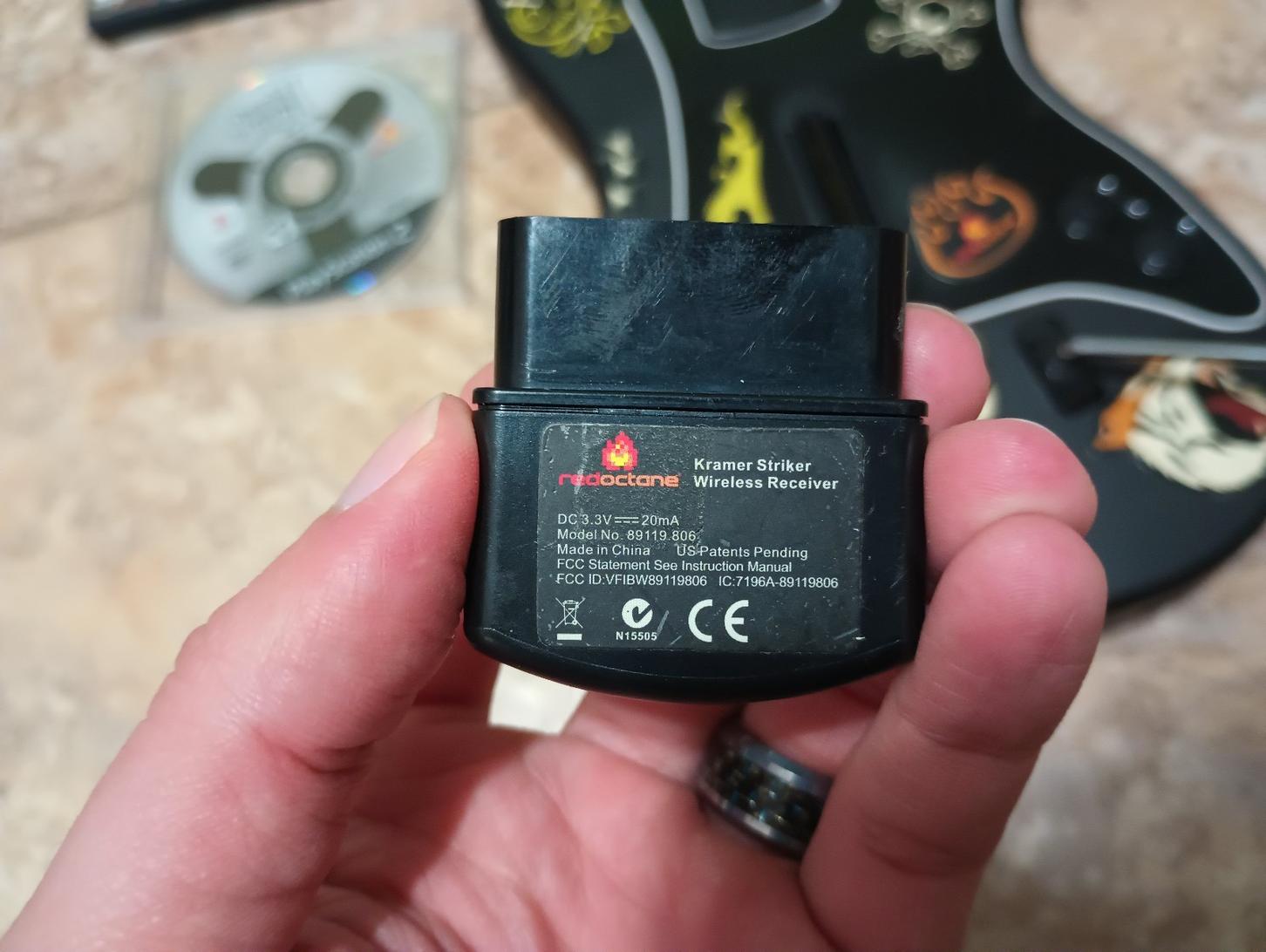 Guitar Hero Kramer Striker PS2 Wireless Guitar With Dongle & Guitar Hero 2 And 3