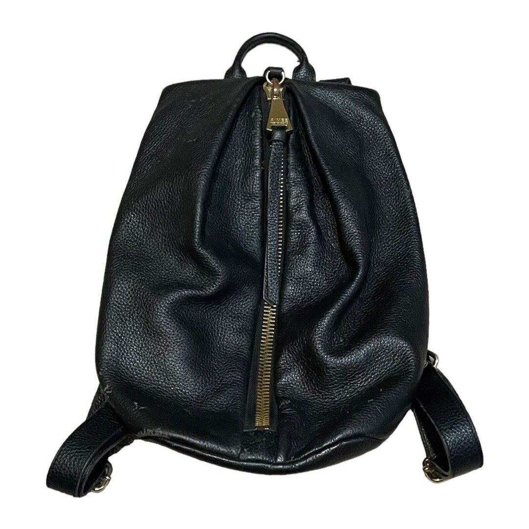 Aimee Kestenberg Tamitha Backpack Black Soft Pebbled Leather Adj Shoulder Strap.