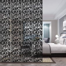 24 PCS Hanging Room Divider Flower Carving Pattern Panels Decorative Wall Panel