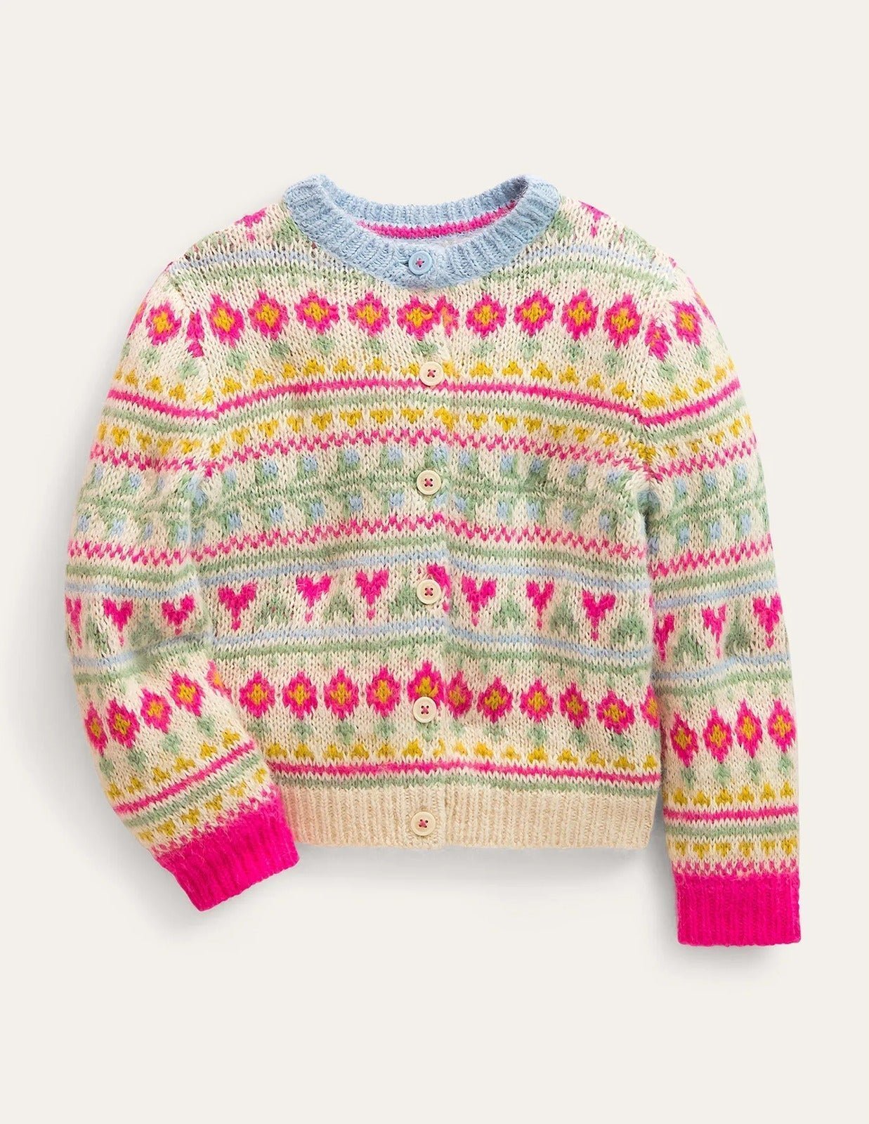 NWT Mini Boden Oversized Fair Isle Cardigan 3-4Y