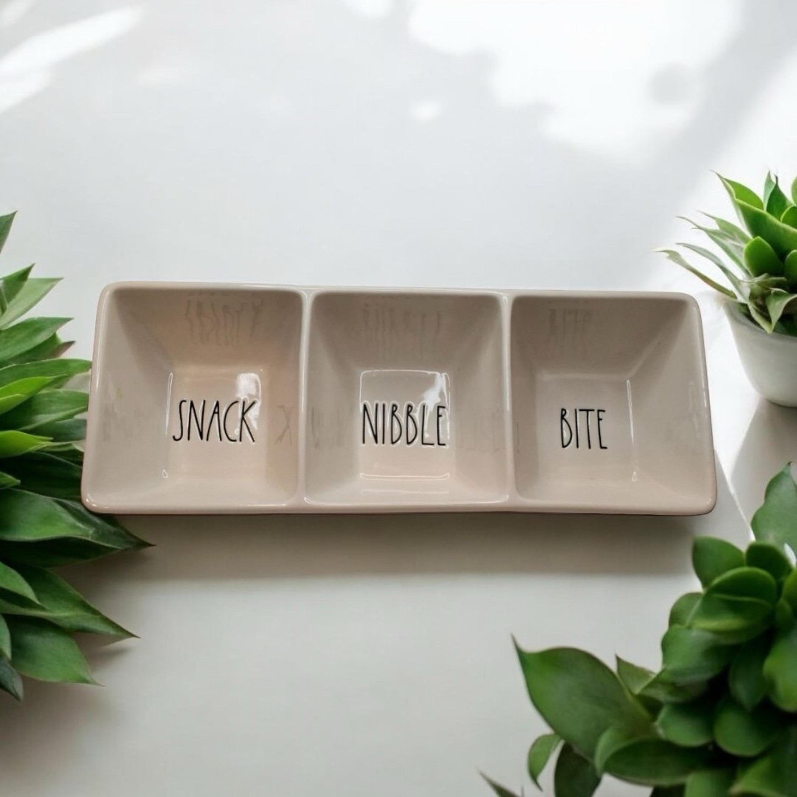 Rae Dunn White Snack Nibble Bite Tray