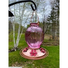 Hummingbird Feeder, 18016P Glass Hummingbird Feeder for Outdoors - Lavender